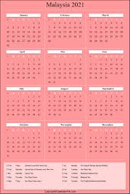 Personalize these 2021 calendar templates using our online pdf creator tool. Printable Malaysia Calendar 2021 With Holidays Public Holidays