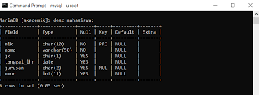 Return the name of the current (default) database the database() function returns the name of the current database. Cara Mengubah Struktur Tabel Di Mysql Kelas Programmer