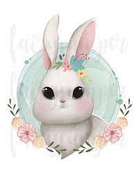 Rabbit Clipart Easter Bunny White Baby Rabbit Png Sublimation Graphics Transfer Cute Bunny Easter Rabbit Gir Girls Cartoon Art Bunny Art Rabbit Clipart