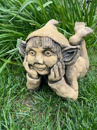 Heidi Lying Down Girl Pixie Stone Garden Ornament