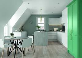 Worktop express is the uk's leading online solid wood worktop specialist, stocking a wide range of wooden worktops. Gloss White And Meadow Green Kitchen Og Kitchens