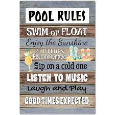 Check spelling or type a new query. Pool Rules 18x12 Metal Sign Beach Decor Home Decor Etsy Pool Signs Pool Rules Swimming Pool Signs
