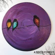 Birds And The Bees Lyrics Idk Vinyl Record Painting Bird Painting Red Blue By Apaintedforest 40 00 Vinyl Record Art Vinyl Art Record Art