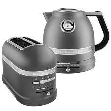 Tea kettle & toaster sets. Kitchenaid Artisan Matt Imperial Grey 2 Slot Toaster And Kettle Set Ket2slotoastbmig Harts Of Stur