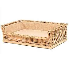 Jlxj Pet Rattan Wicker Dogs Bed For Large Medium Small Dog Winter Plus Velvet Soft Mattress Rectangular Pet Sofa Cot For In 2020 Wicker Dog Bed Dog Bed Soft Mattress