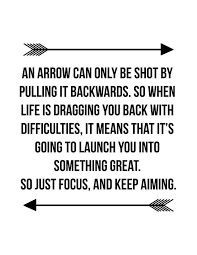 An arrow can only be shot by pulling it backwards quote. An Arrow Can Only Be Shot By Pulling It Backwards So When Life Is Dragging You Back With Difficulties It Means Words Quotes Inspirational Quotes Life Quotes