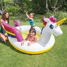 Intex Mystic Unicorn Spray Pool Walmart Com Spray Pool Inflatable Pool Kiddie Pool