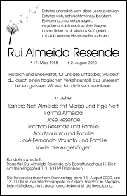 Последние твиты от resende f.c. Traueranzeigen Von Rui Almeida Resende Ga Trauer De