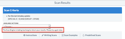 Ultimately, the answer to this question is that it depends. Troubleshooting Scans Tutorial 3 Stockcharts Support