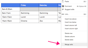 Merge Table Cells In Google Docs Google Docs Cell Google