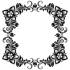 L Ornement De Materiau Du Vecteur Floral Cadre Retro 07 Cadre Floral Ornement Policesretro Vectors Black Flowers Stylized Flower Vector Art