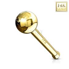 All of our gemstones are cut to superior cutting standards and display rich, vibrant color. Straight 14k Gold Nose Piercing Shiny Smooth Ball Yellow Gold Jewelry Eshop