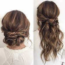 Waterfall Hairstyle For Long Hair The Remaining Hair Is Pinned Up Leave The Hair Hairstyle Leave Wasserfall Frisur Frisur Trauzeugin Hochsteckfrisur