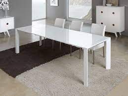 table de salle a manger rectangulaire design laquee blanche veronica avec rallonge table salle a manger mobilier design salle a manger