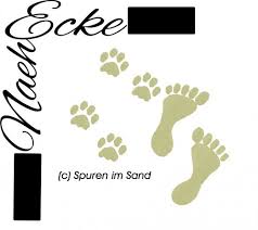 Durch einen klick können sie das foto kostenlos herunterladen. Stickdatei Fuss Und Pfote Spuren Im Sand 13x18