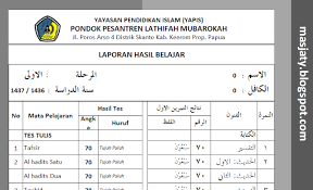 Untuk lebih memudahkan contoh buku raport diniyah sudah disimpan. Aplikasi Raport Diniyah Untuk Pondok Pesantren Berkat Ilmu