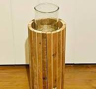 Amazon.de: Dekoleidenschaft Windlichtsäule Rustikal aus recyceltem Holz, 63  cm hoch, Kerzensäule, Holzsäule, Kerzenhalter, Dekosäule mit Kerzenglas, ...