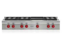 Signature red knobsinstantly identify your rangetop as a wolf, and provide infinite control for more precise cooking. Wolf Srt486c 48 Sealed Burner Rangetop 6 Burners And Infrared Charb