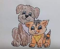 When drawing a pose with movement, you want to be especially aware of the skeleton and muscles. How To Draw Cats And Dogs Cute And Easy Cat And Dog Drawing