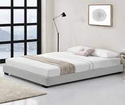 bol com houten bed laag kunstleer met bedbodem 180x200 cm wit
