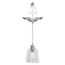This recessed light converter offers a quick and easy home upgrade that requires no major remodeling. Worth Home Products 1 Light Brushed Nickel Instant Pendant Light Conversion Screw In Pendant Light Brushed Nickel Pendant Lights Recessed Light Conversion Kit