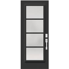 Choose from a variety of glass options to meet your design and privacy needs. Jeld Wen Painted White Black Frosted Glass Prefinished Steel Entry Door Common 32 In X 80 In Actual 33 6875 In X 79 In Lowe S Canada