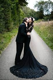 Black Wedding Dress Black Lace Wedding Dress Black Lace Etsy Wedding Alternativewedding A Black Lace Wedding Dress Black Lace Wedding Gothic Wedding Dress