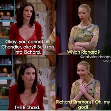 Monica finally gets sleep, after knowing richard is hurting as much as she is. Monica N Phoebe Friends Friends Best Moments Friends Episodes Friends Scenes