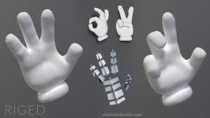 Cartoon Hand Riged In 2020 Hand Model Cartoon 3d Model Character