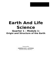 Ask questions about your assignment. Earth And Life Science Quarter 1 Module 1 Wk 1 Docx Earth And Life Science Senior High School Grade 11 Earth And Life Science Quarter 1 U2013 Module 1 Course Hero