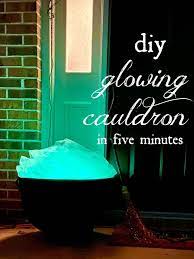 Diy Glowing Cauldron For Halloween In Five Minutes Halloween Outdoor Decorations Outdoor Halloween Halloween Decorations Inside