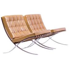 Height 77 cm, width 75 cm, depth 77 cm, seat height 43 cm. Cognac Leather Barcelona Chairs By Mies Van Der Rohe For Knoll International 1960s Set Of 2 For Sale At Pamono