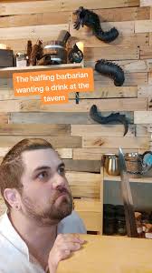 To bebfairbits hard to hear a halfling over the sounds of a full tavern!  #knightsrest #halfling #taverntok #barbarian #dndmemes