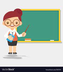 female teacher character in front of blackboard download a free preview or high quality adobe illustrato teacher cartoon teachers illustration student cartoon
