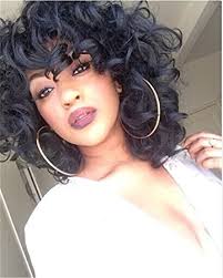 Formulated with certified organic blueberry extract to strengthen the line of demarcation between your natural hair and relaxed hair to grow. Amazon Com Elim Short Curly Kinky Wigs For Black Women Fluffy Wavy Black Synthetic Hair Wig Natural Looking Wigs Heat Resistant Wigs With Wig Cap 250g Z014 Beauty