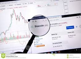 Siacoin Price Under Magnifying Glass Editorial Photo