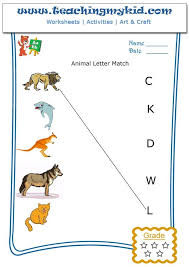 Match The Animal With The First Letter Of Their Name Worksheet 4 Teaching My Kid Alphabet Preschool Alphabet Worksheets Preschool Alphabet Worksheets