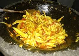Semua pasti tahu sambal pecel? Resep Sambal Mangga Kuini Tanpa Minyak Oleh Fitri Haryani Cookpad