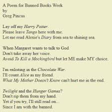 A Poem For Banned Books Week By Greg Pincus Banned Books Week Banned Books Books