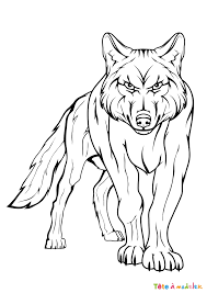 Coloriage Loup 01 Avec Tete A Modeler