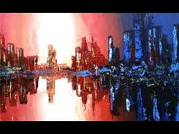 Palette Knife Acrylic Painting Tutorial Abstract Cityscape Painting Tutorial Abstract Abstract Poppies Abstract Painting Easy