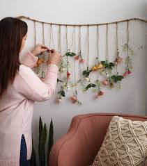 How To Make A Falling Floral Wall Hanging Floral Room Hanging Wall Decor Floral Bedroom Decor