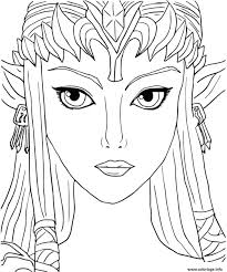 Coloriage Princesse Zelda Creee Par Shigeru Miyamoto 1986 Dessin Zelda A Imprimer