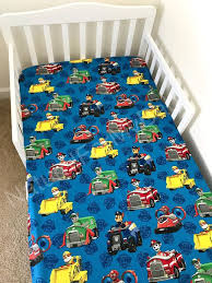 Disney Paw Patrol Dog Cotton Sheet Nursery Pad Cover Crib Etsy Pack And Play Sheets Custom Size Mattress Mini Crib Sheets