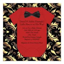 Red Black And Gold Baby Shower Ideas Elegant Red Black And Gold Baby Boy Shower Invitation Zazzle Com Gold Baby Shower Invitations Red Baby Shower Boy Shower Invitations
