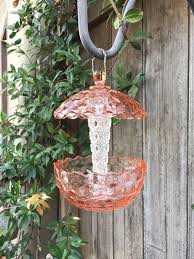 Bird Bath Feeder With Solar Light And Planter Vintage Glass Bird Feeder Garden Decor Yard Art Etsy Glass Bird Feeders Diy Bird Bath Glass Garden Art