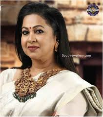 Radhika sarathkumar expresses concern about the lockdown's impact on workers. Radhika Sarathkumar In Temple Jewellery Indian Jewellery Designs