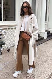 Pants top bandeau london fashion week 2016 fashion week 2016 coat lucy mecklenburgh. Camel Wide Leg Pants Howtowear Fashion