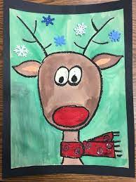 Directed Reindeer Drawing Using Oil Pastels And Water Colors Christmas Art Winter Art Projects Christmas Drawing