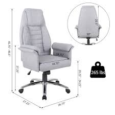 3 homcom massage office chair review conclusion. Homcom High Back Fabric Executive Leisure Home Office Chair With Arms Light Grey Walmart Com Walmart Com